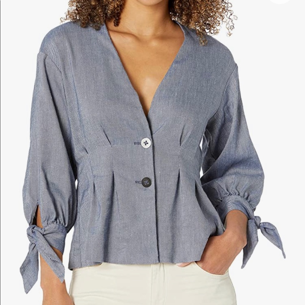 Nic + Zoe womens linen blend twill jacket size XS